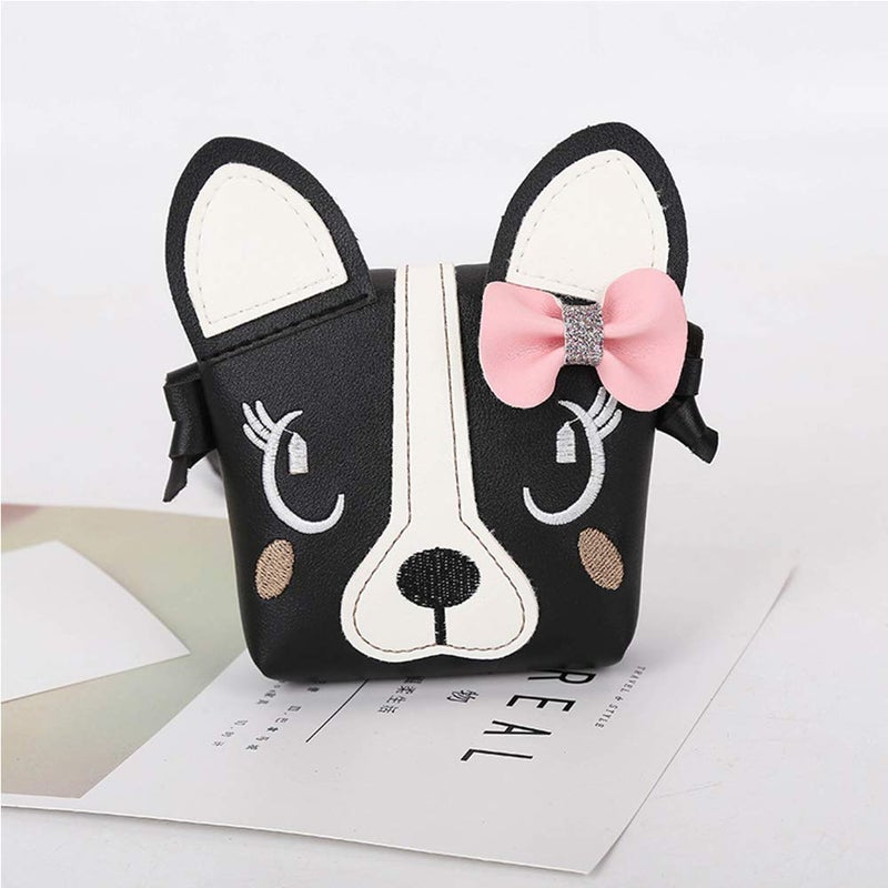 JienClound Cute Puppy Shoulder Crossbody Bag with a Bowknot, Gifts for Girls (Black) - Image 4